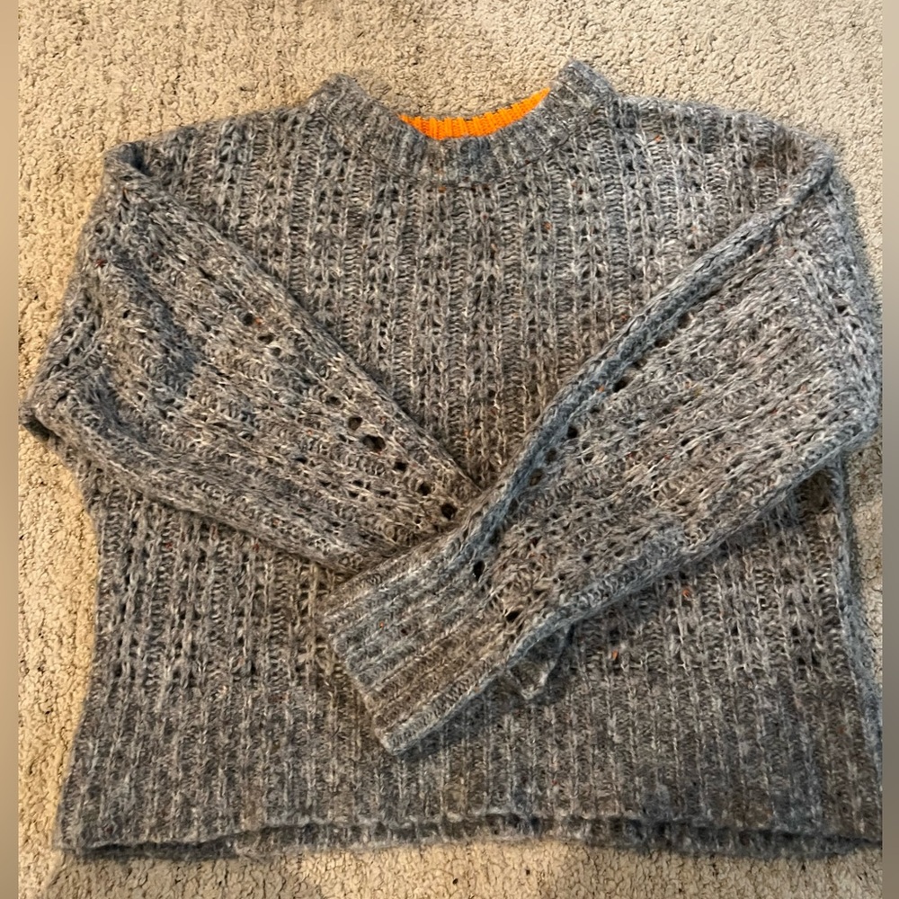 Topshop Gray Cowl Neck Sweater